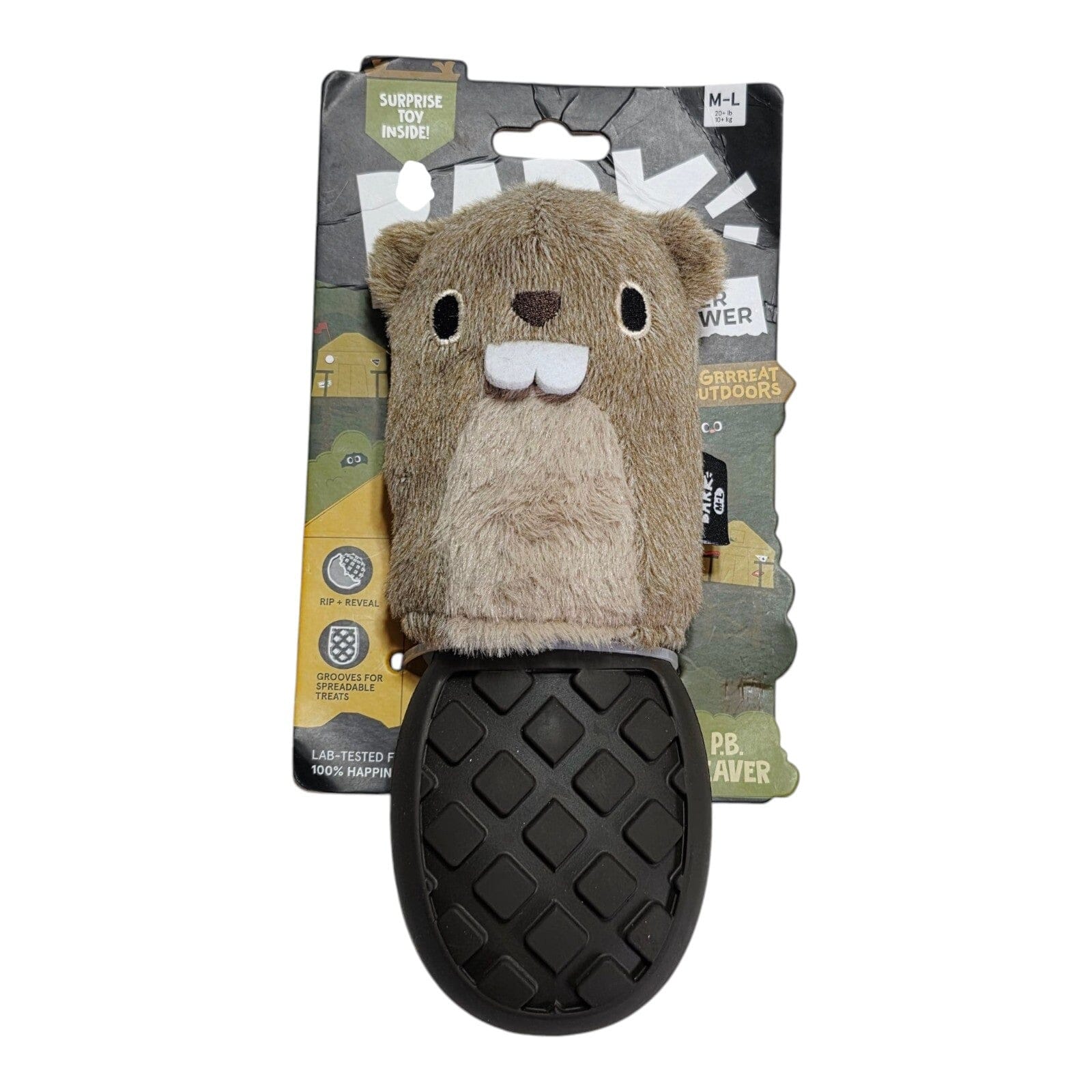 Bark Super Chewer P.B. Beaver Plush and Durable Rubber Dog Toy - Medium/Large Default Title