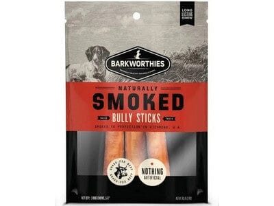 Barkworthies 6 inch Smoked Bully Sticks - 3 Pack  