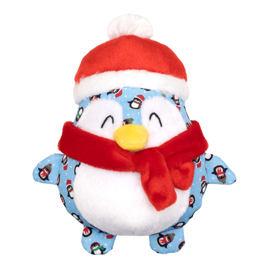 The Worthy Dog Penguin Holiday Squeak Nylon and Plush Dog Toy