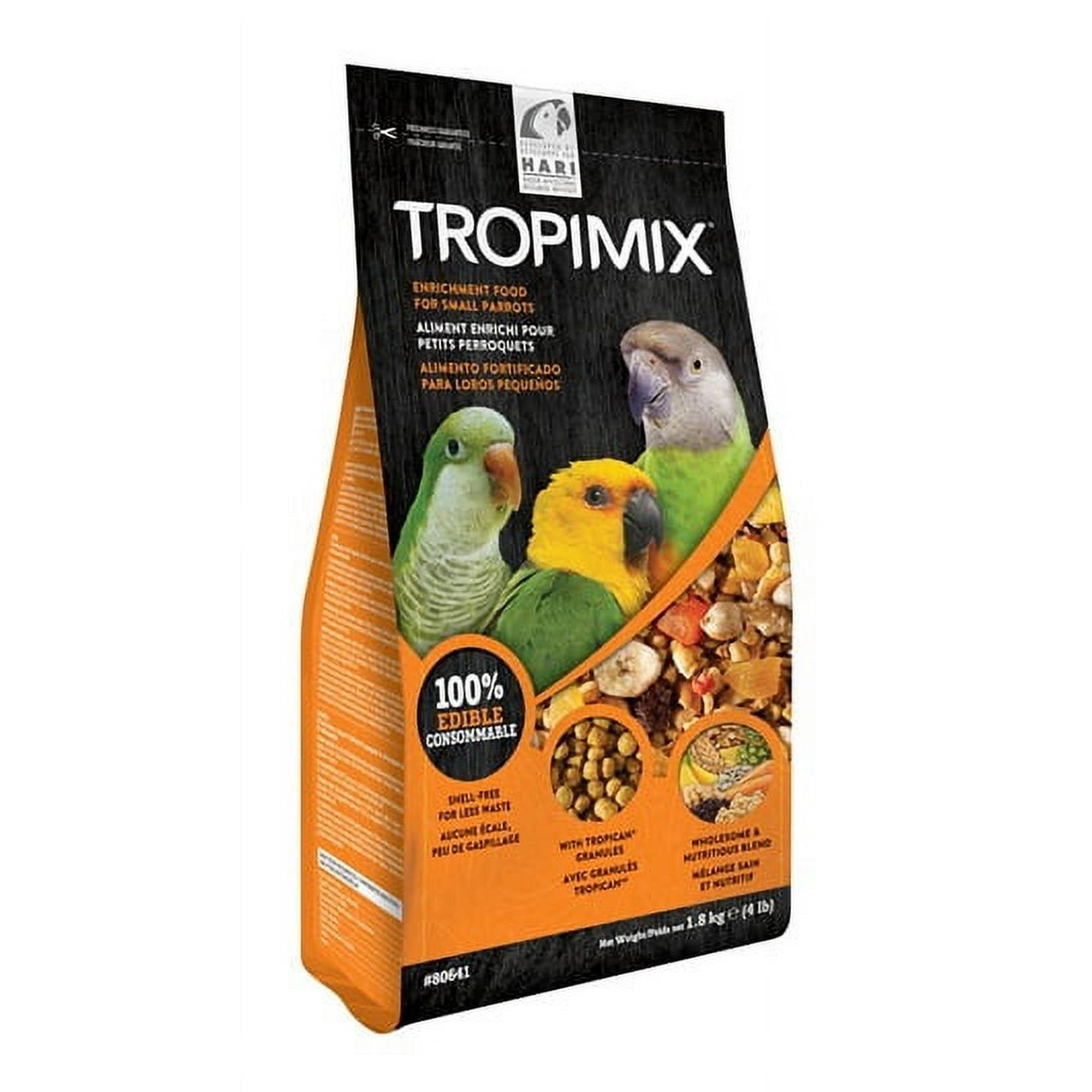 Hagen Hari TropiMix Seeds Fruits Nuts Veggies Legumes and Grains Small Parrot Bird Food