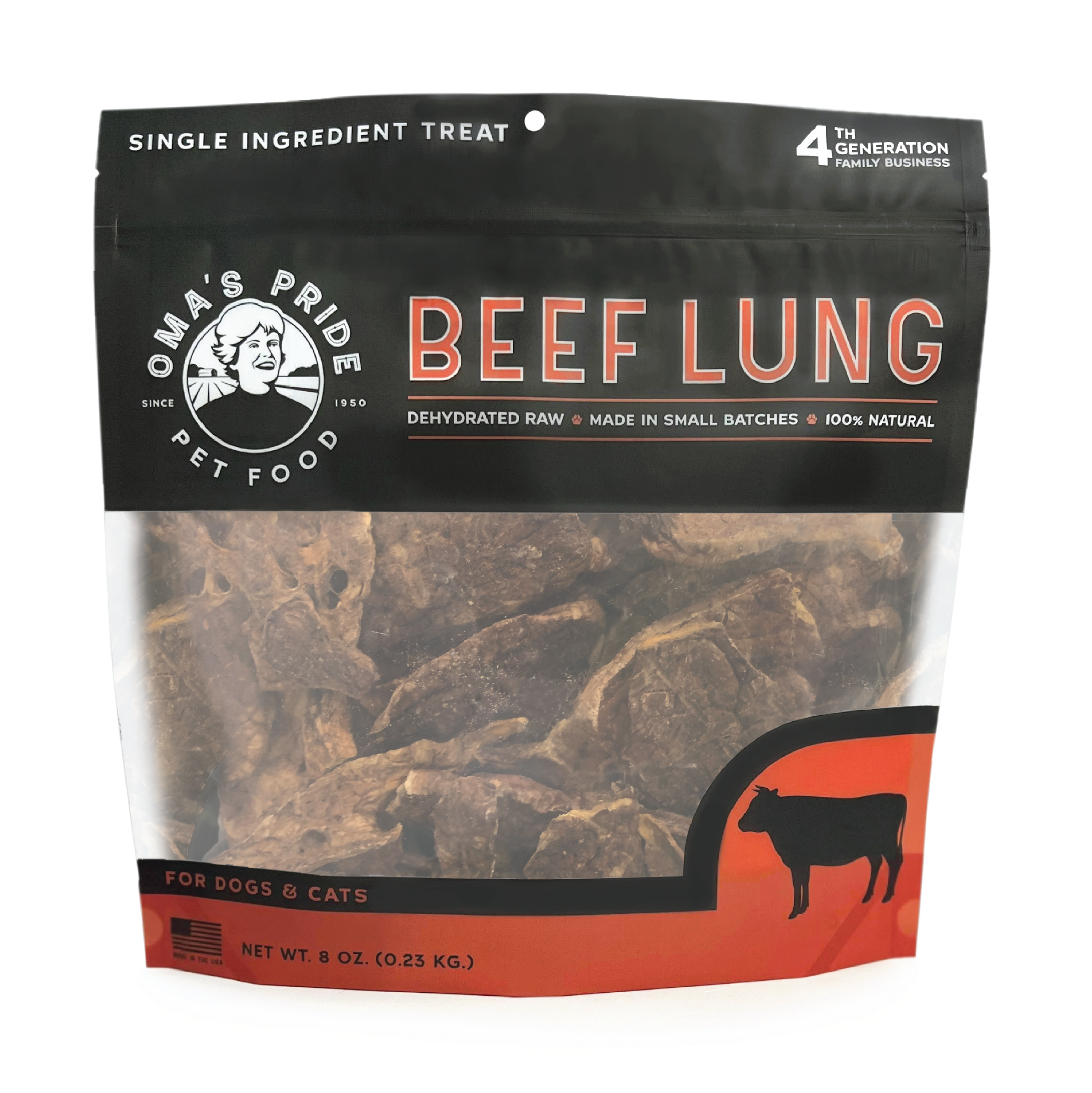 Omas Pride Dehydrated Beef Lung Freeze-Dried Natural Cat and Dog Chews