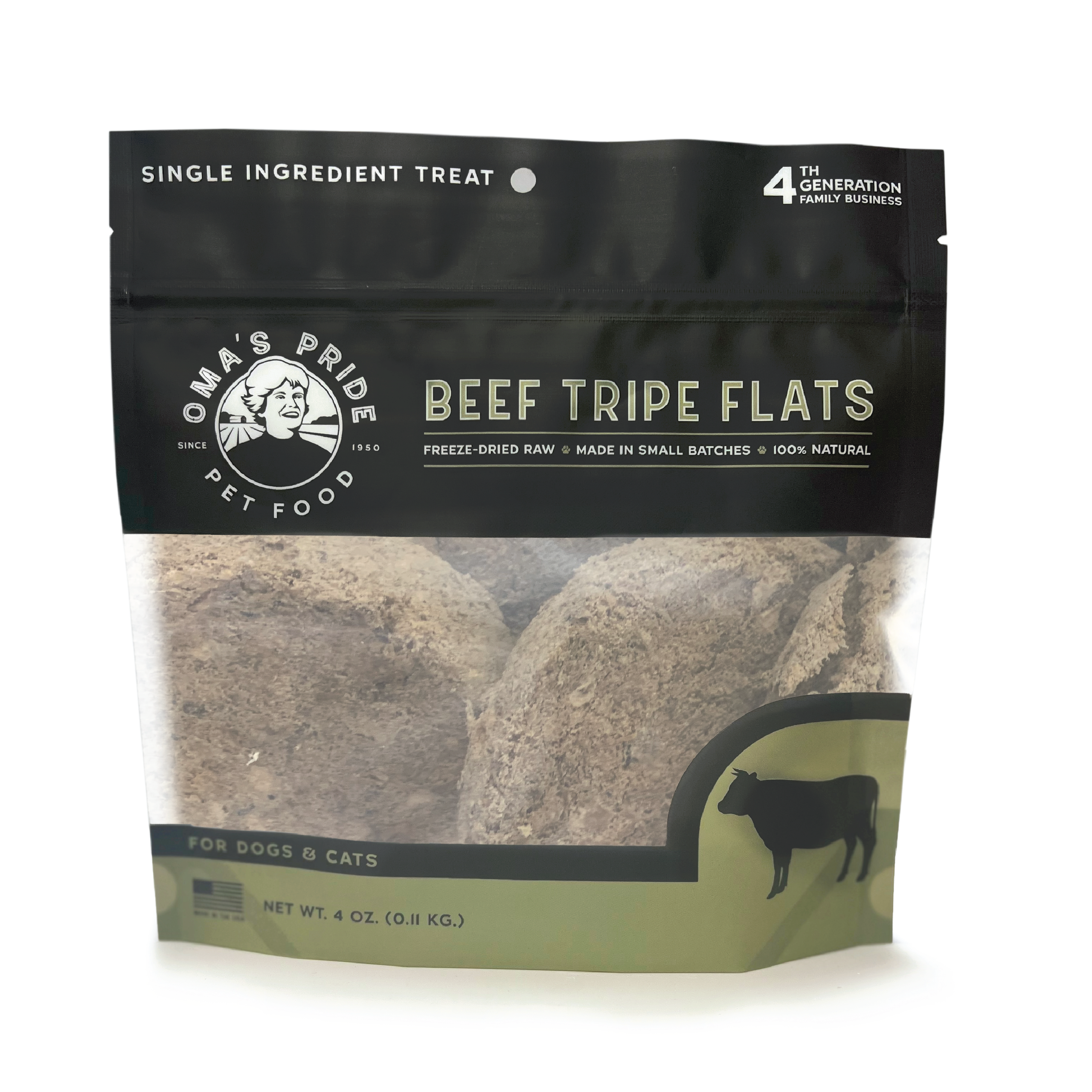 Omas Pride Beef Tripe Flats Freeze-Dried Natural Cat and Dog Chews