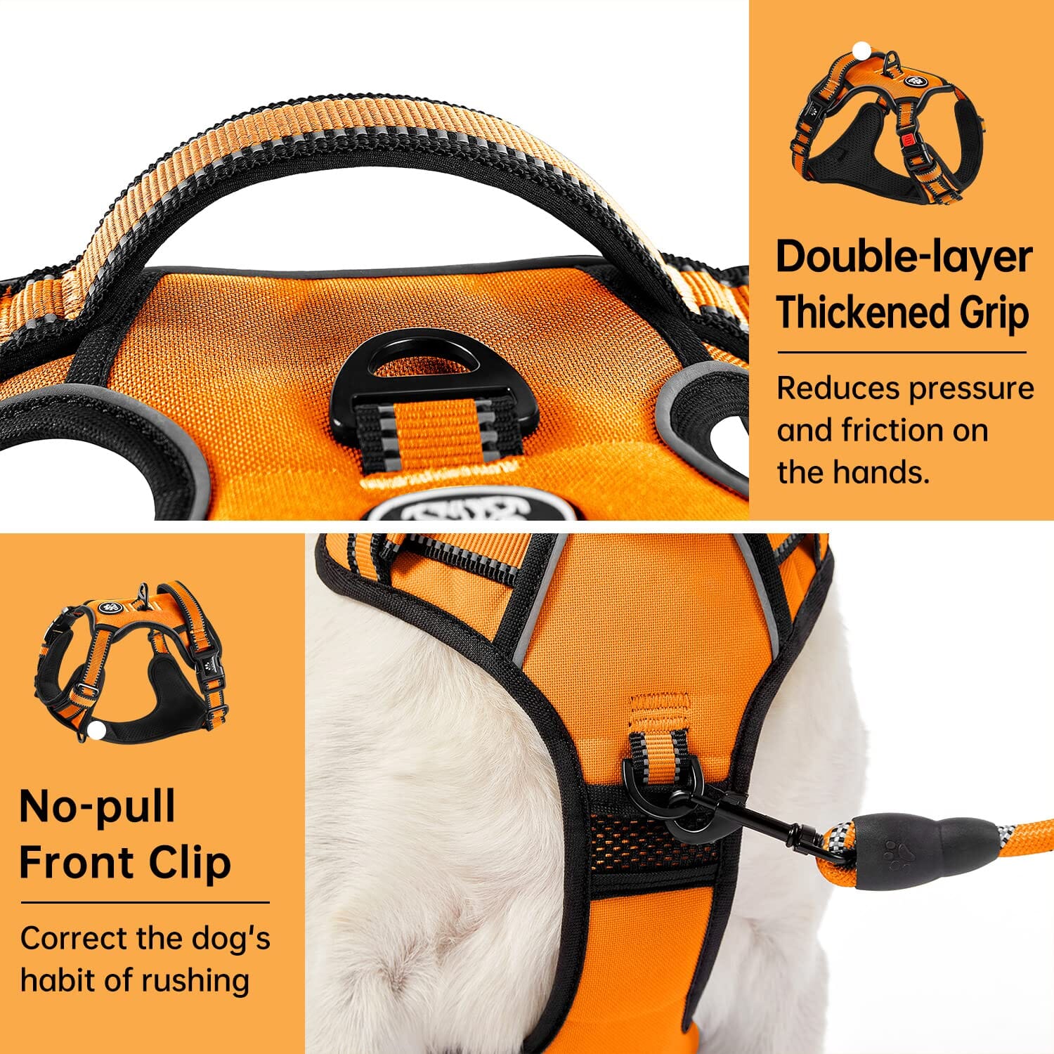 Bella and Max Adventure Dog Harness - Orange - Large/X-Large  