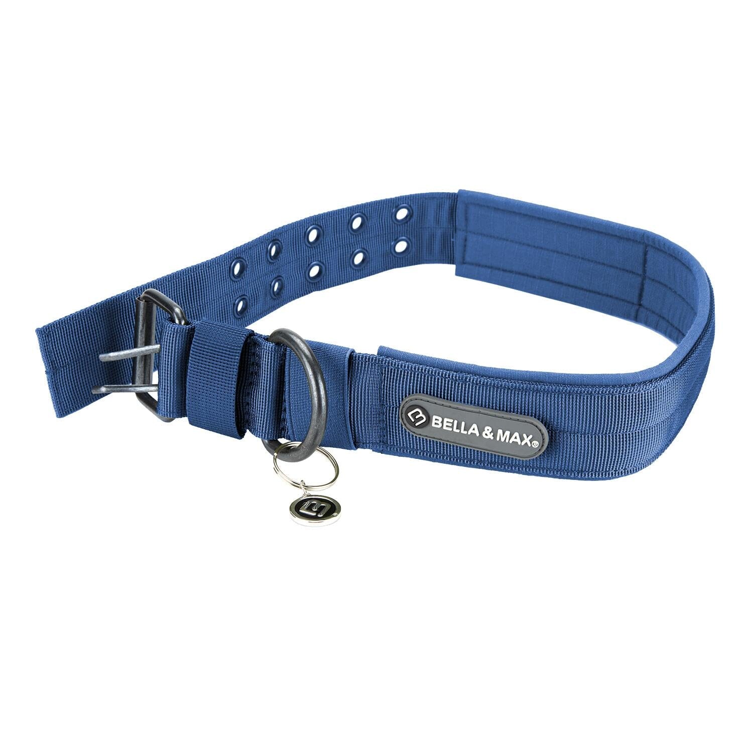 Bella and Max Heavy Adventure Dog Collar - Blue - Medium  