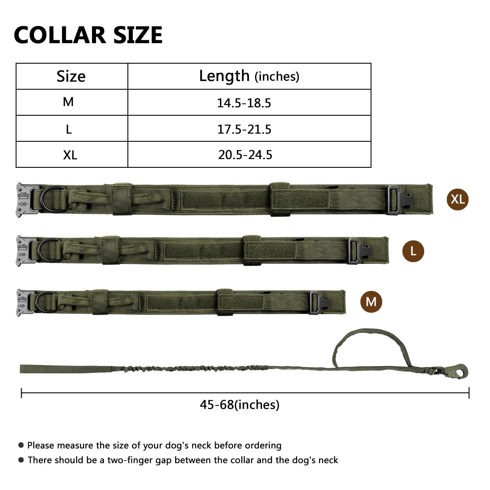 Bella and Max Heavy Adventure Dog Collar - Green - Large  