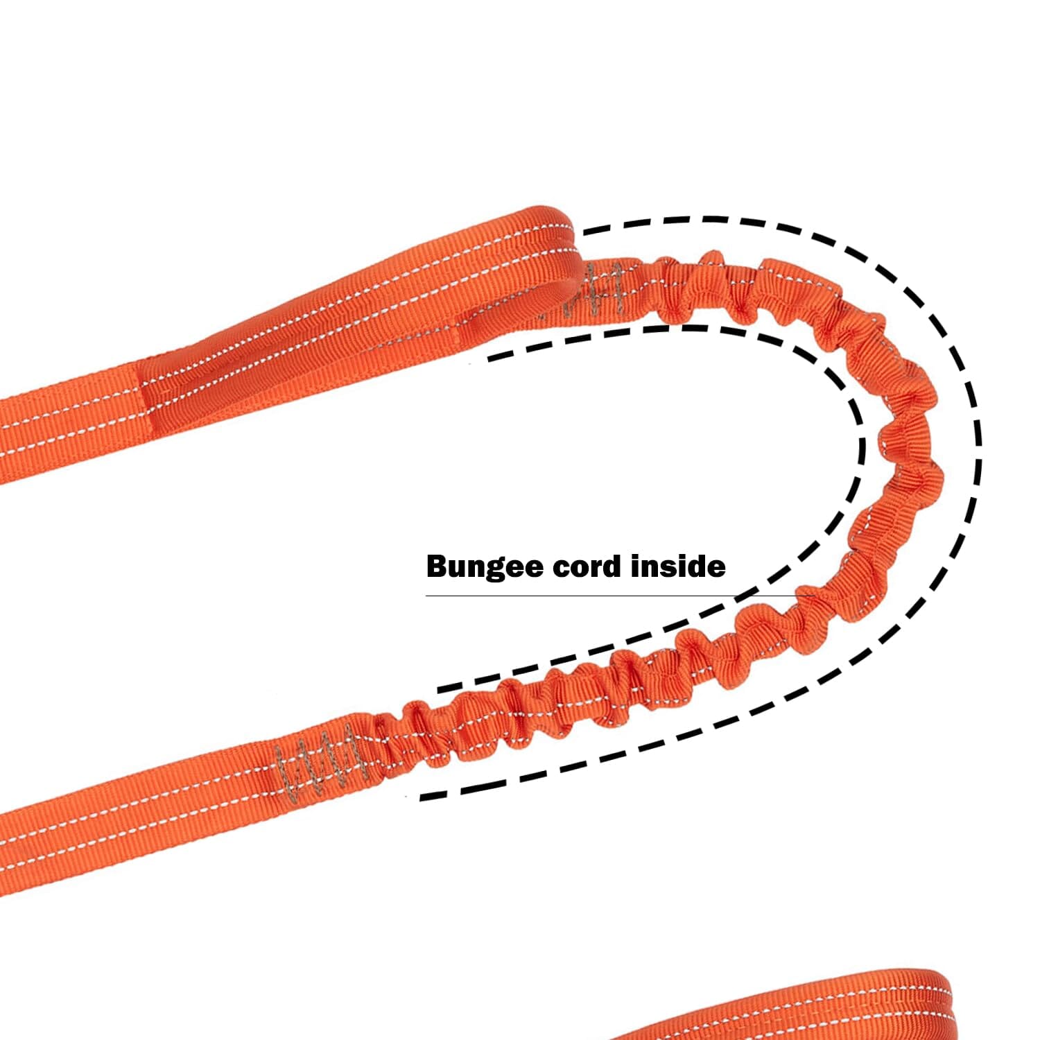 Bella and Max Heavy Bungee Dog Leash - Orange - 49-69" Inches  