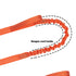 Bella and Max Heavy Bungee Dog Leash - Orange - 49-69" Inches  