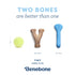 Benebone Made in USA Real Bacon Flavored Wishbone and Rubber Bone Puppy Dog Chew Toy - Tiny - 2 Pack