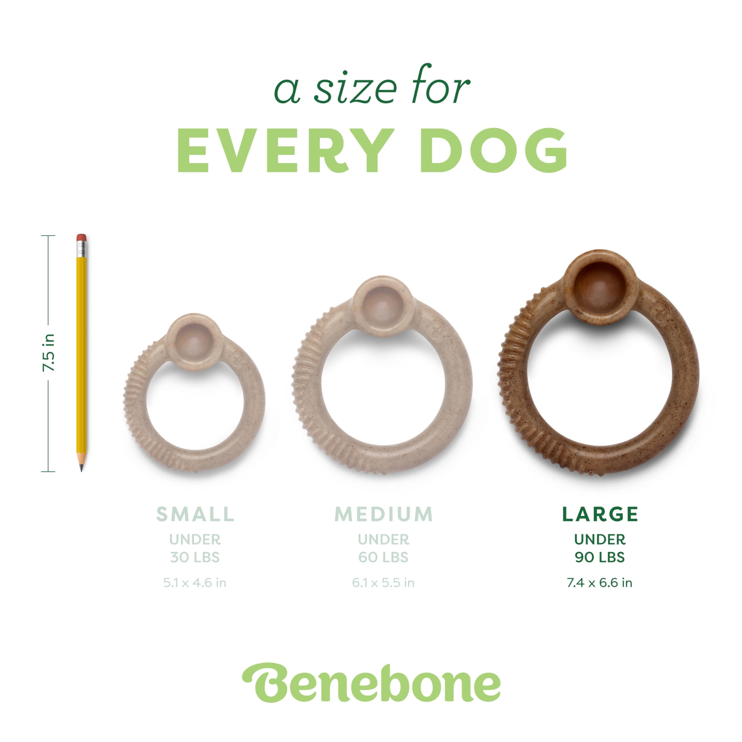 Benebone Ring Made in USA Real Bacon Flavored Durable Chew Dog Toy