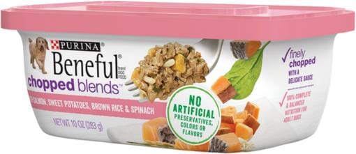 Beneful Chopped Blends With Salmon, Sweet Potatoes, Brown Rice & Spinach Wet Dog Food Tubs  