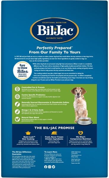 Bil-Jac Chicken and Oatmeal Senior Dry Dog Food - 15 Lbs