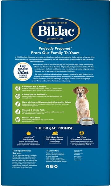 Bil-Jac Chicken and Oatmeal Senior Dry Dog Food - 30 Lbs