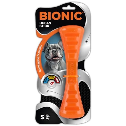 BIONIC Urban Stick Toughest Chewer Interactive Fetch Rubber Dog Toy Small - Dogs Up to 20 Lbs