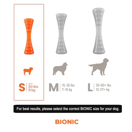 BIONIC Urban Stick Toughest Chewer Interactive Fetch Rubber Dog Toy