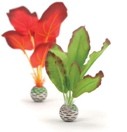 Biorb Silk Plant Aquarium Decoration Ornament - Green/Red - Small - 2 Count  