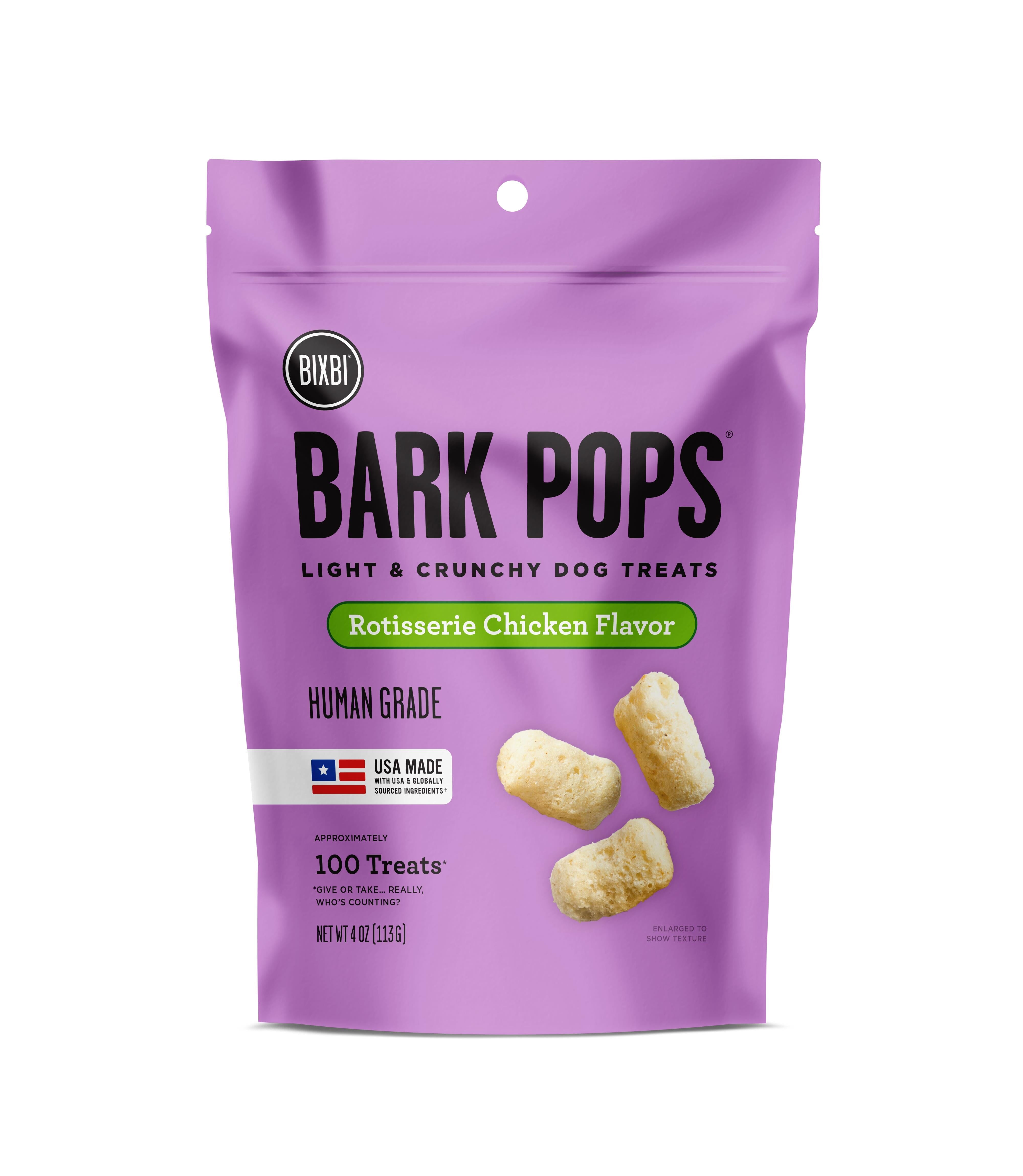 Bixbi Bark Pops Rotisserie Chicken Crunchy Dog Treats - 4 Oz  