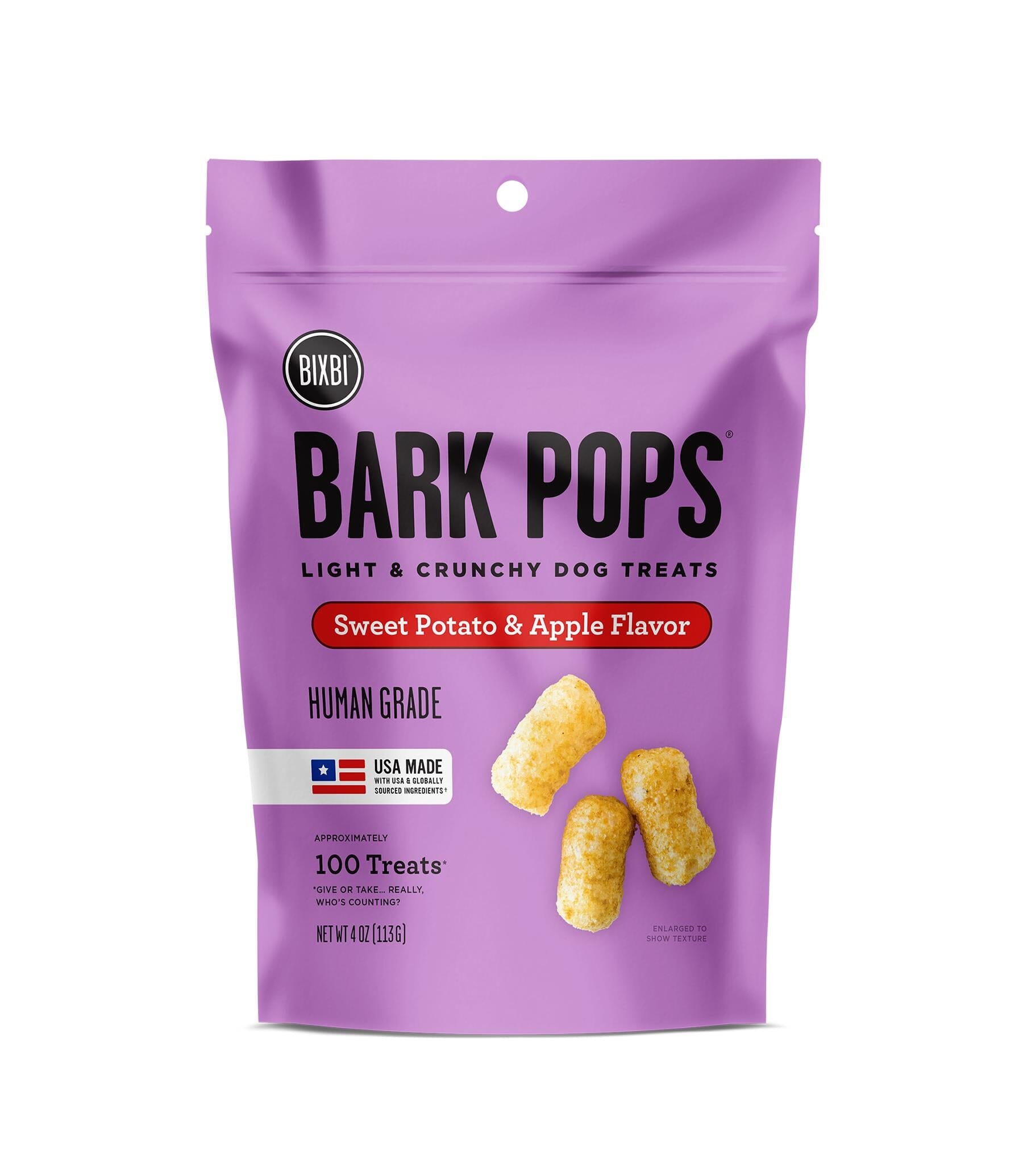 Bixbi Bark Pops Sweet Potato and Apple Crunchy Dog Treats - 4 Oz  