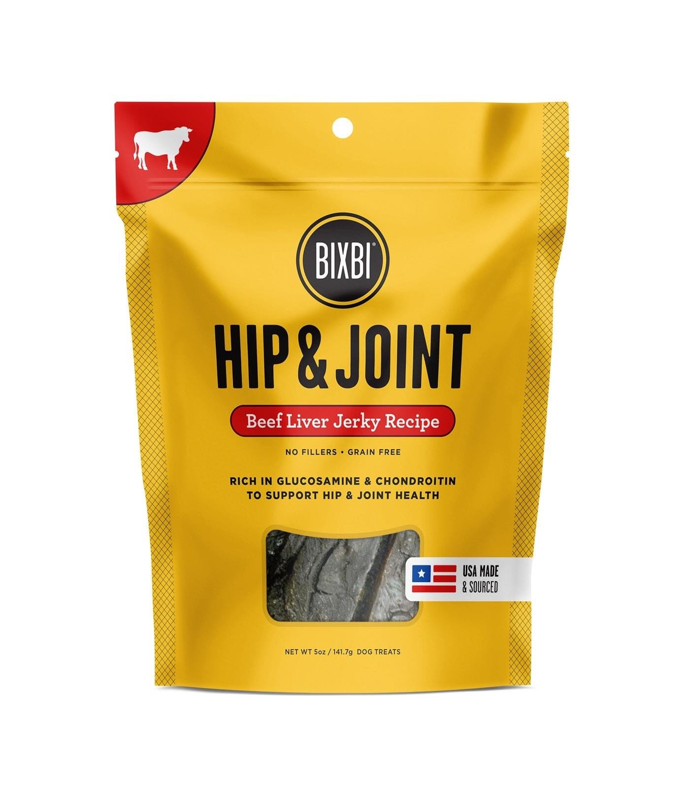 Bixbi Hip and Joint Beef Liver Jerky Dog Treats - 5 Oz  