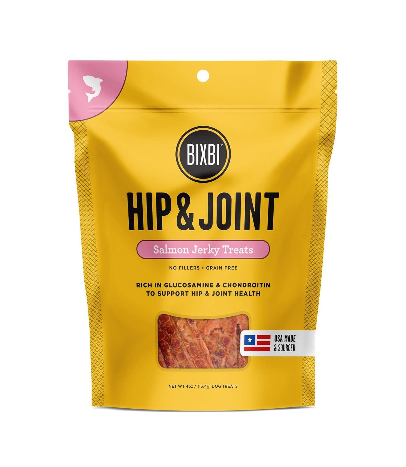 Bixbi Hip and Joint Salmon Jerky Dog Treats - 4 Oz  