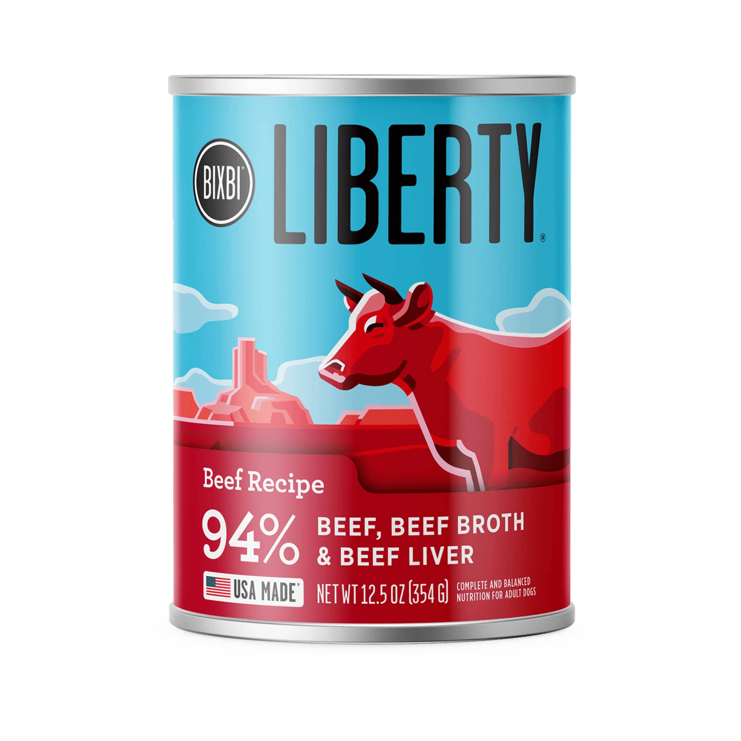 Bixbi Liberty Beef Recipe Canned Dog Food - 12.5 Oz - Case of 12  