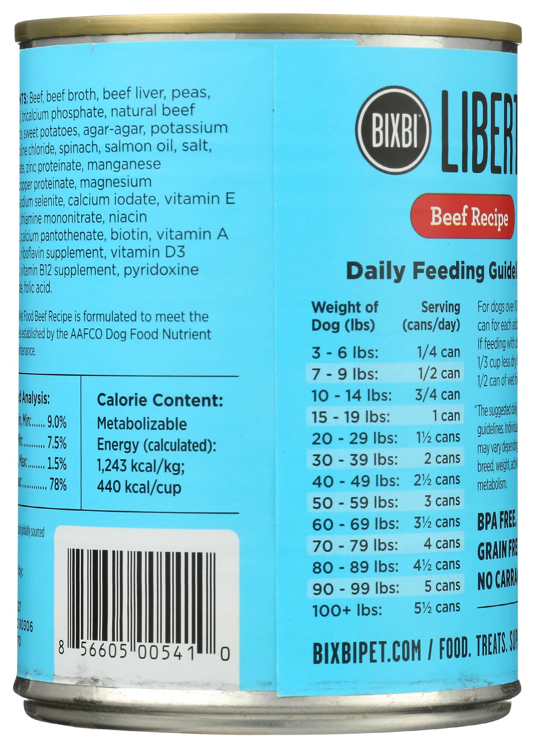 Bixbi Liberty Beef Recipe Canned Dog Food - 12.5 Oz - Case of 12  