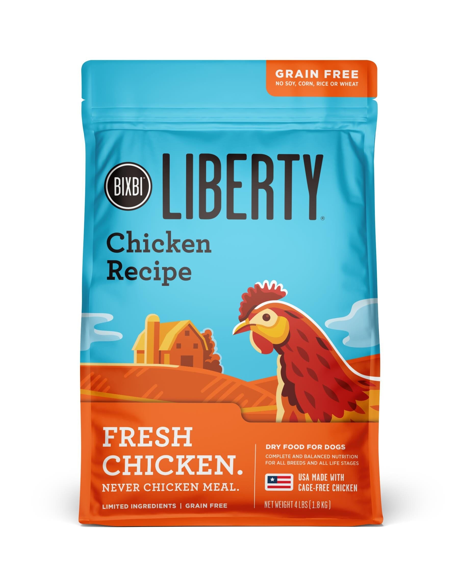 Bixbi Liberty Chicken Kibble Dry Dog Food - 4 Lbs  