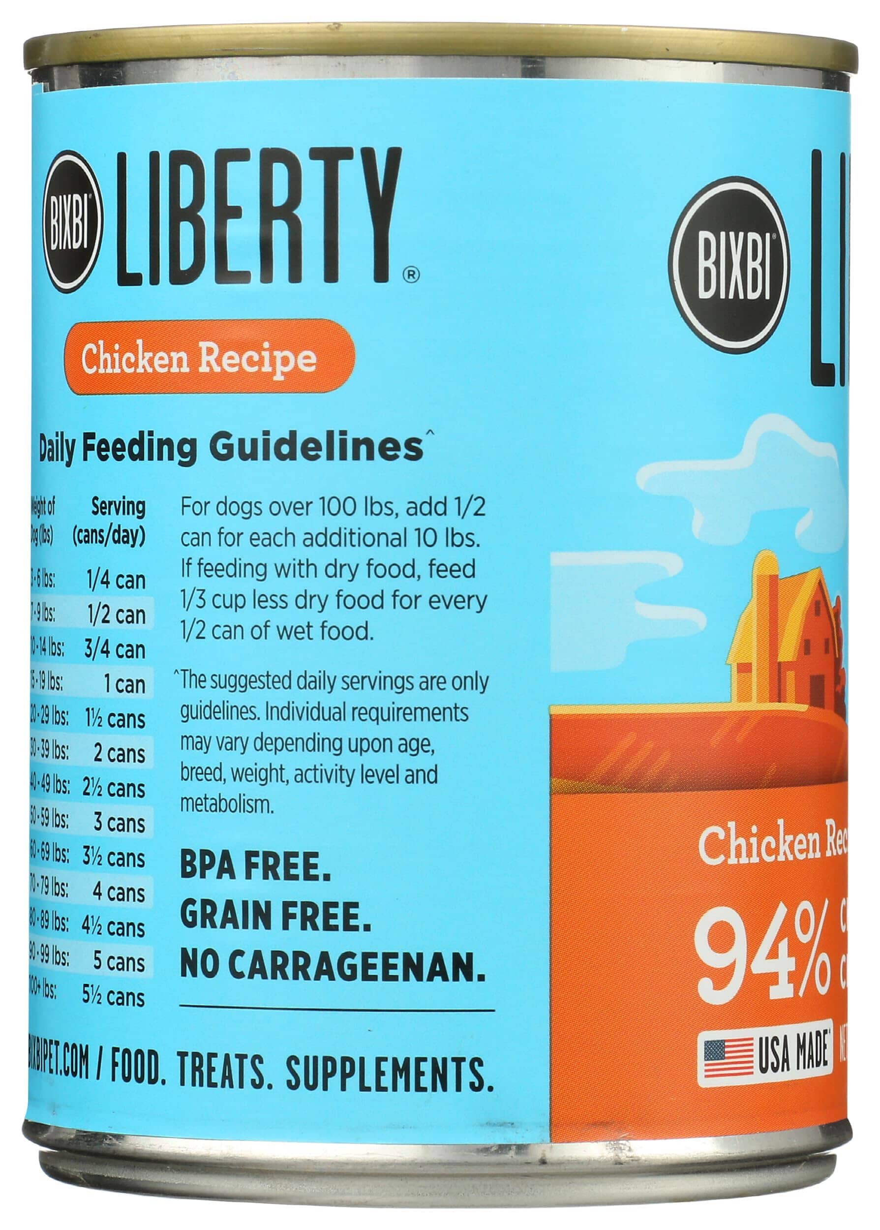 Bixbi Liberty Chicken Recipe Canned Dog Food - 12.5 Oz - Case of 12  