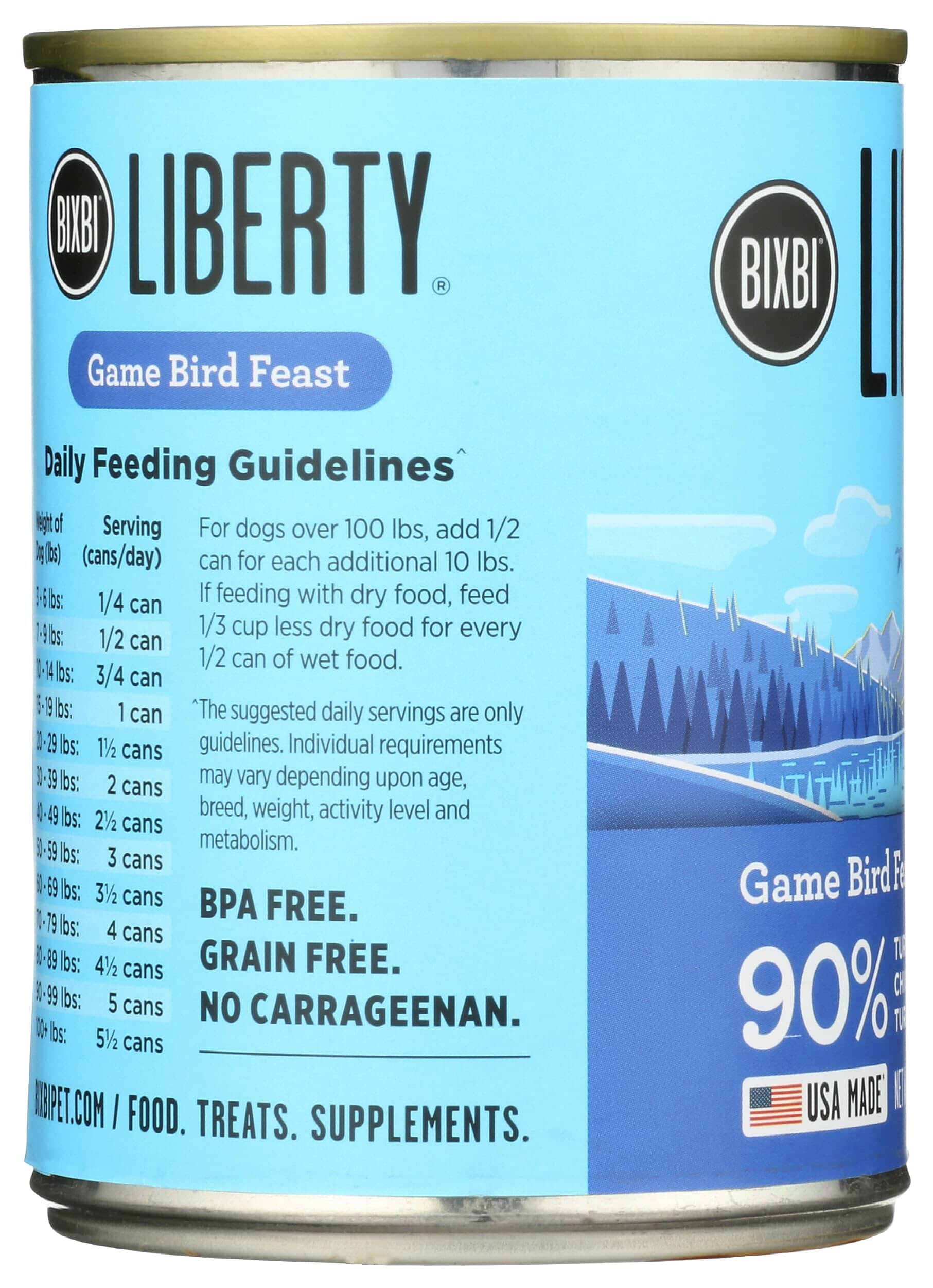 Bixbi Liberty Limited Ingredient Diet Gamebird Feast Recipe Canned Dog Food - 12.5 Oz - Case of 12  