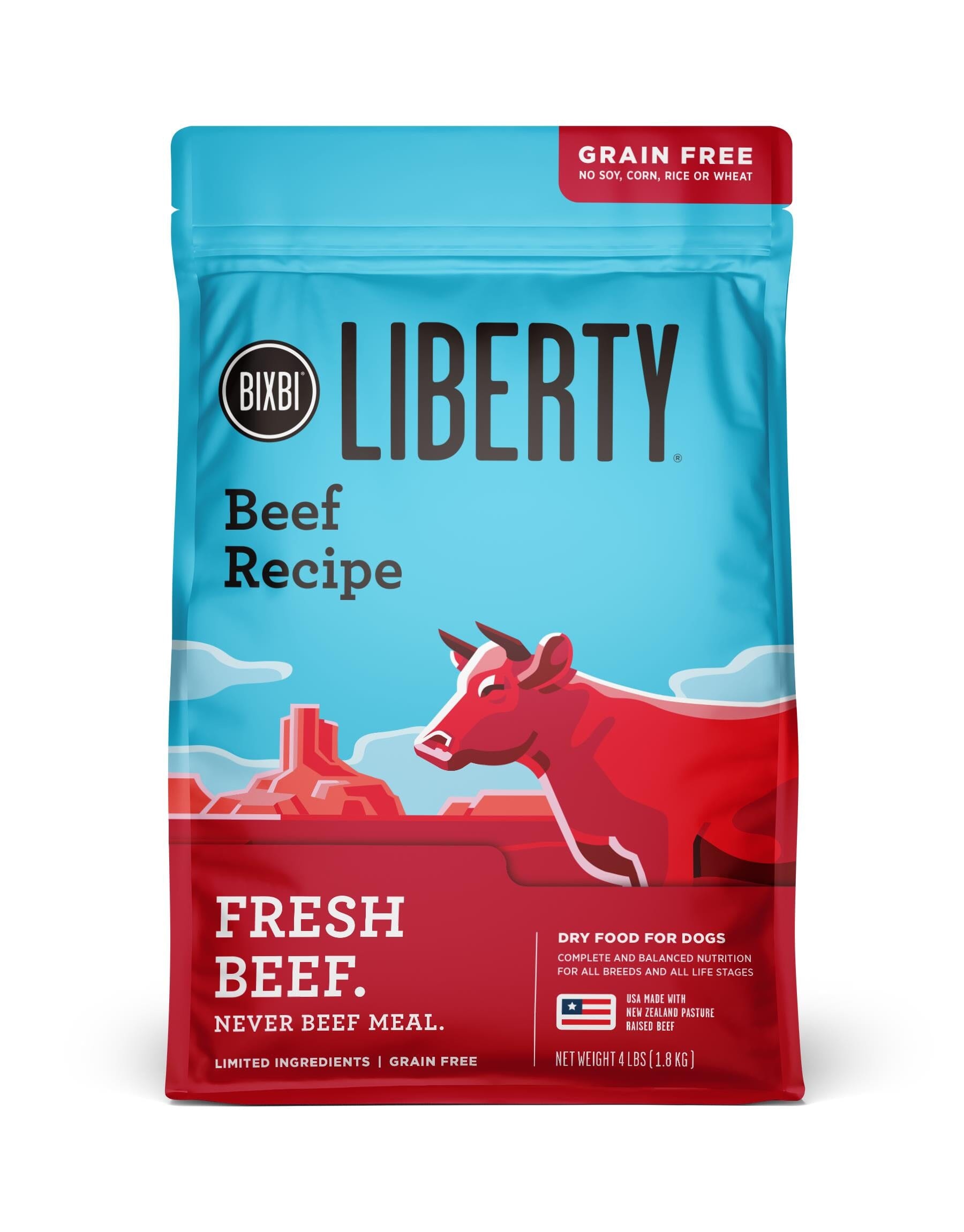 Bixbi Liberty Limited Ingredient Diet Grain-Free Beef Dry Dog Food - 4 Lbs  