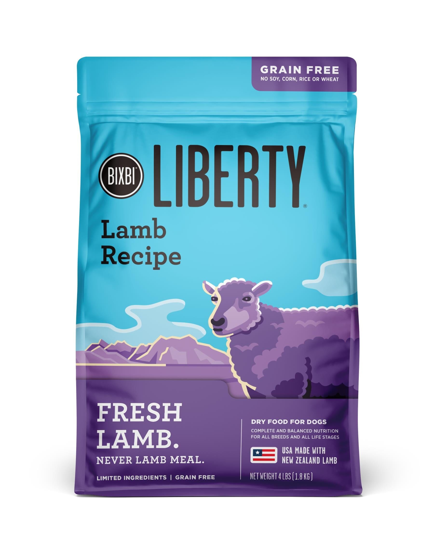 Bixbi Liberty Limited Ingredient Diet Lamb Kibble Dry Dog Food - 4 Lbs  