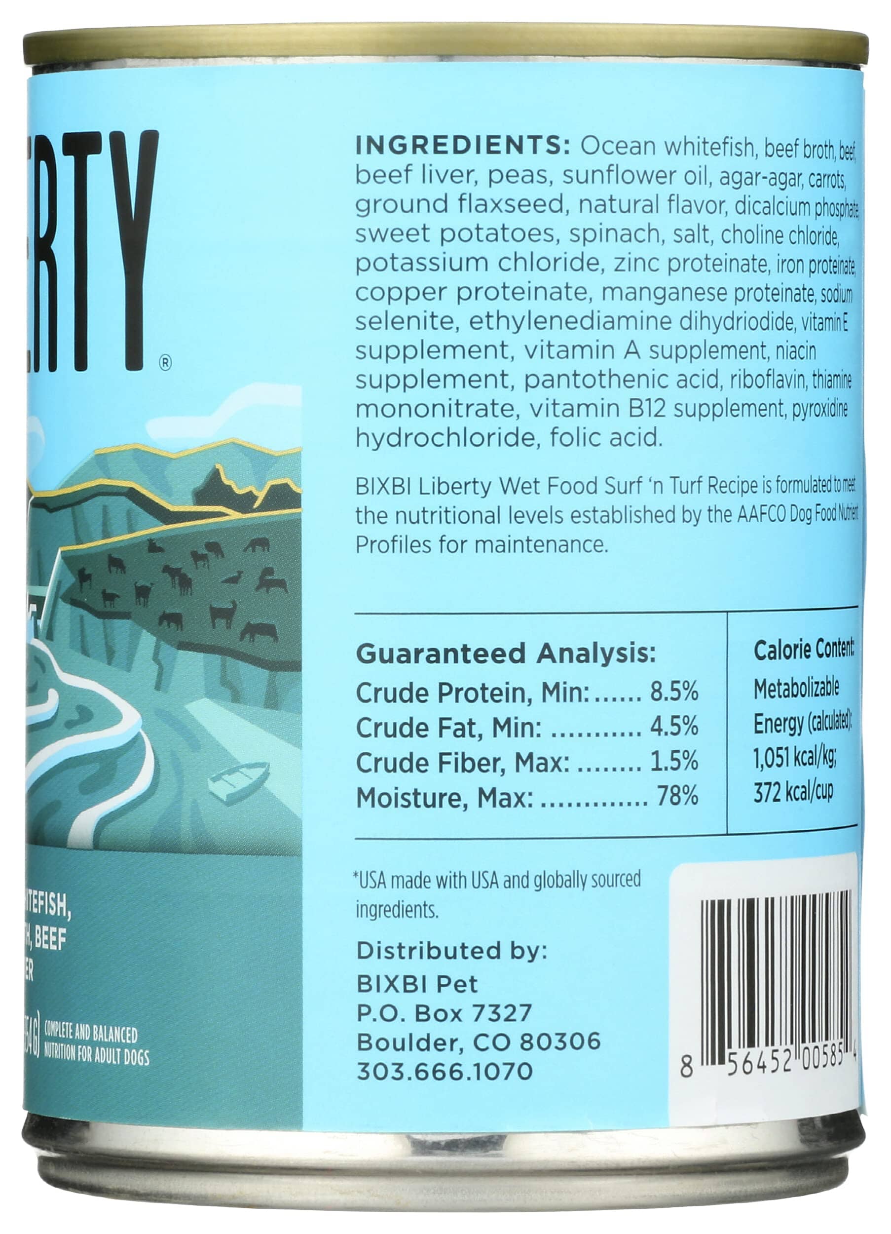 Bixbi Liberty Limited Ingredient Diet Surf and Turf Canned Dog Food - 12.5 Oz - Case of 12  