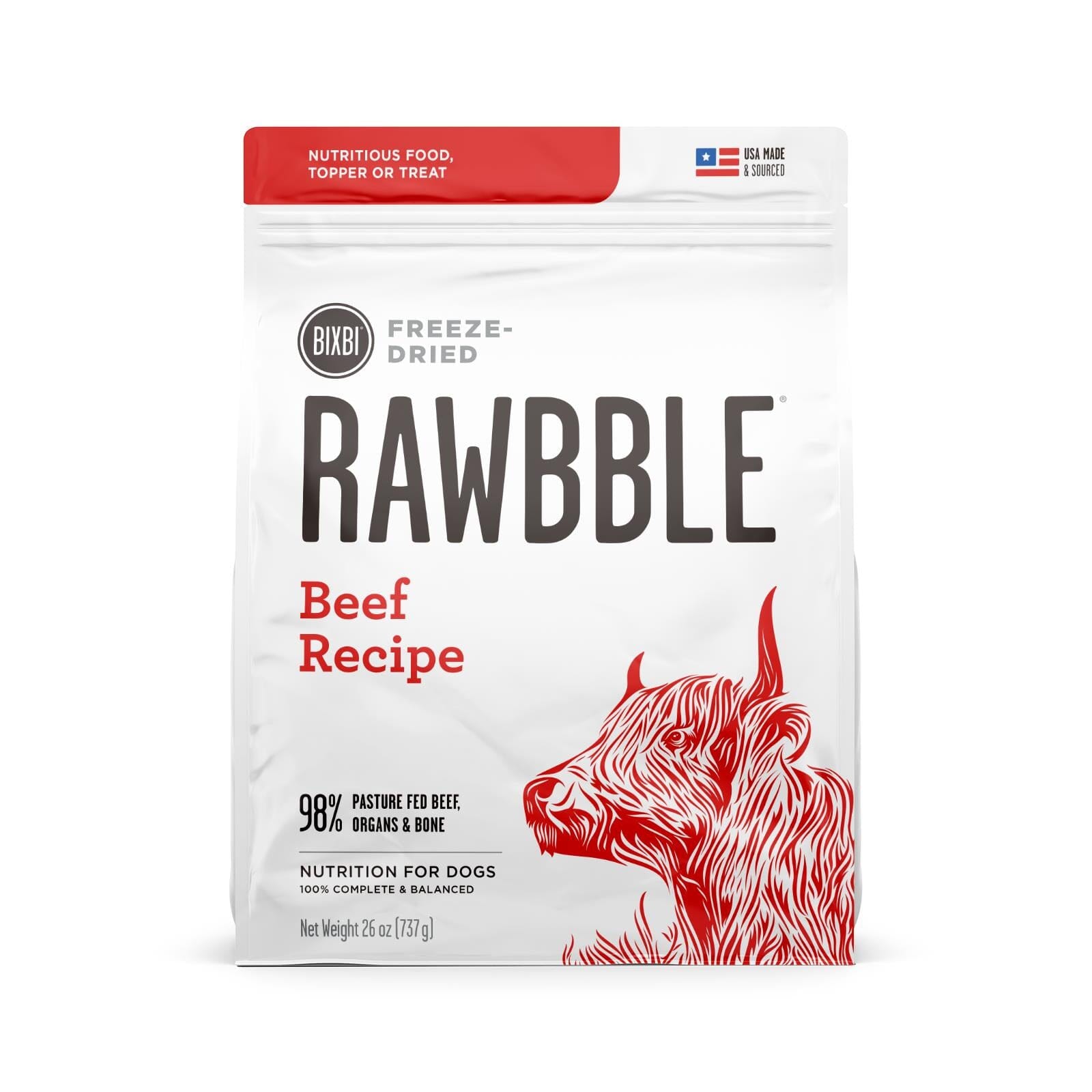 Bixbi Rawbble Beef Freeze-Dried Dog Food - 26 Oz  