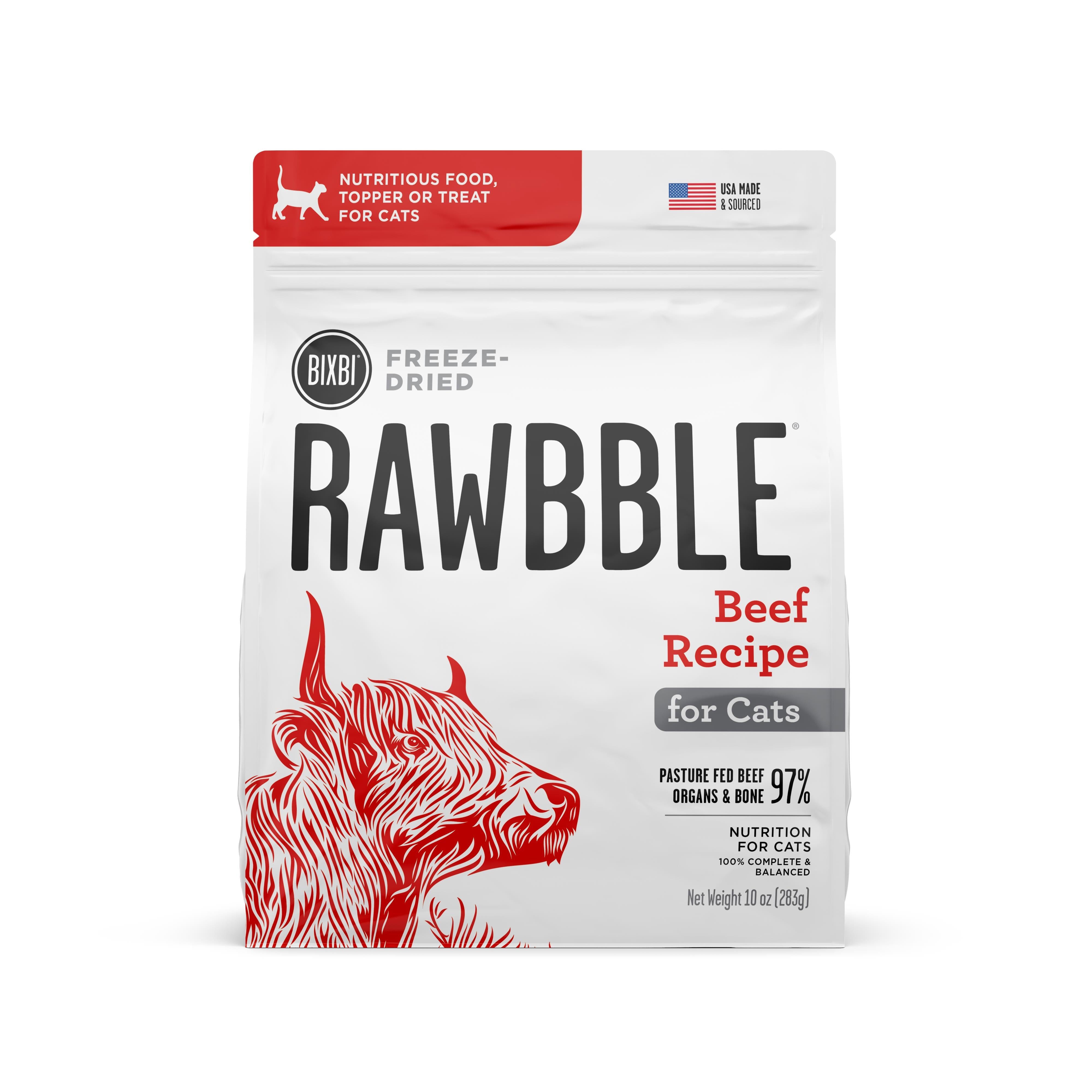 Bixbi Rawbble Beef Recipe Freeze-Dried Cat Food - 10 Oz  