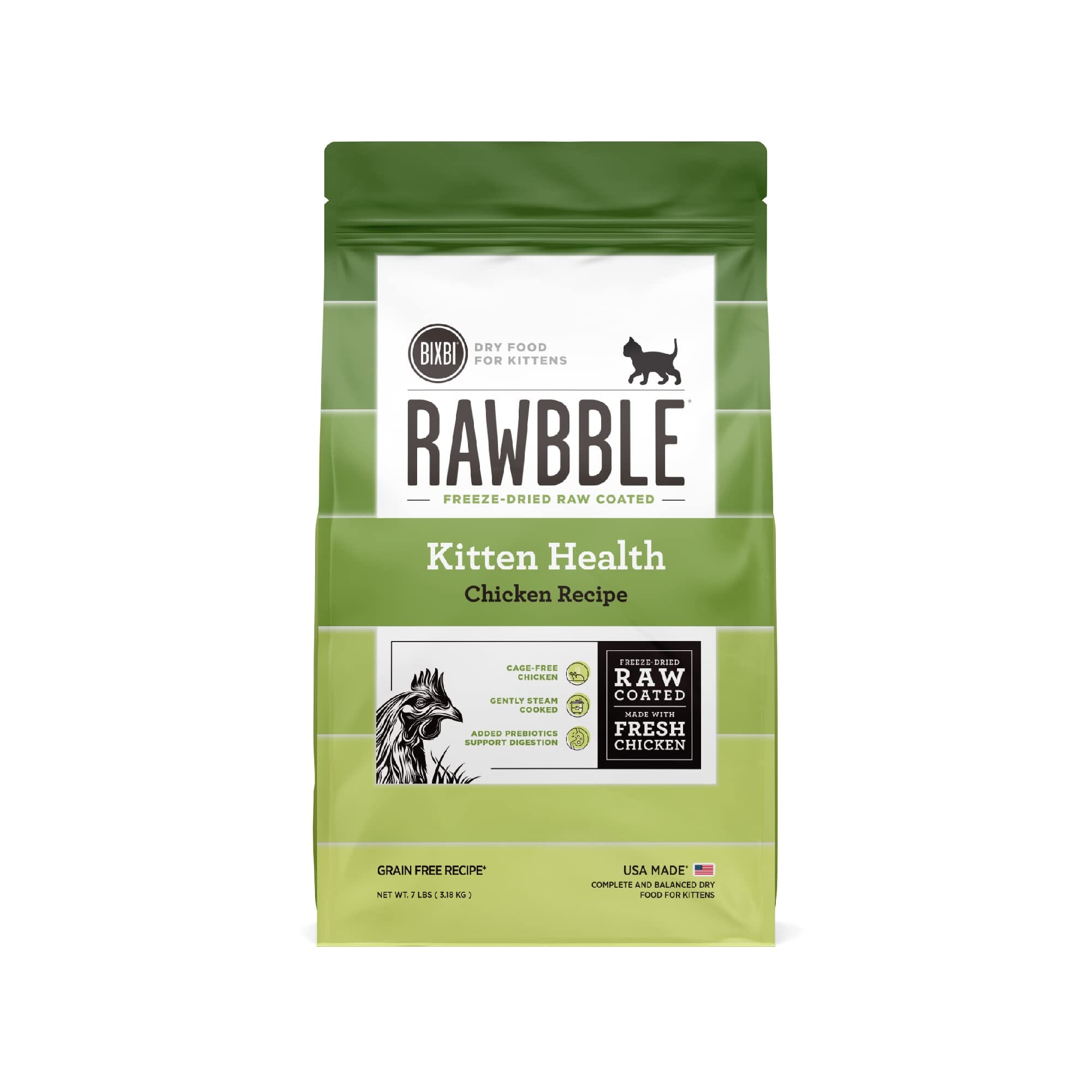 Bixbi Rawbble Chicken Recipe Kitten Dry Cat Food - 7 Lbs  