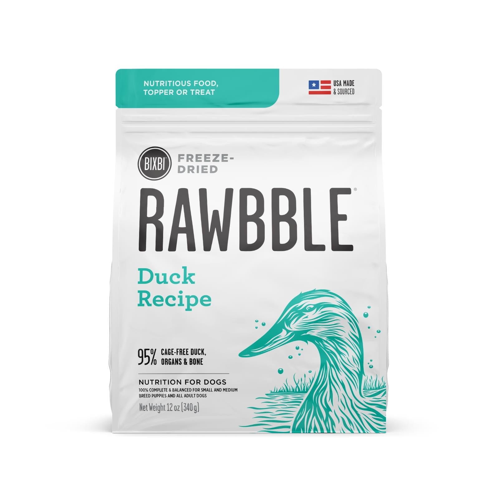 Bixbi Rawbble Duck Freeze-Dried Dog Food - 12 Oz  