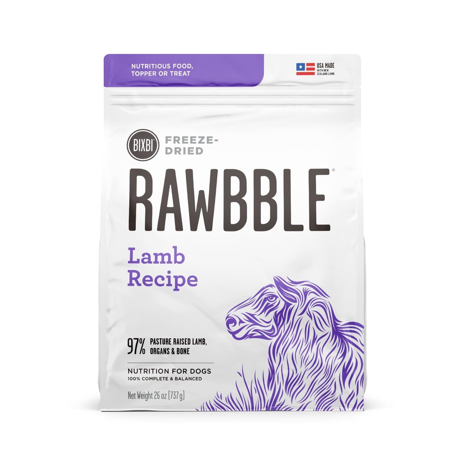 Bixbi Rawbble Lamb Freeze-Dried Dog Food - 26 Oz  