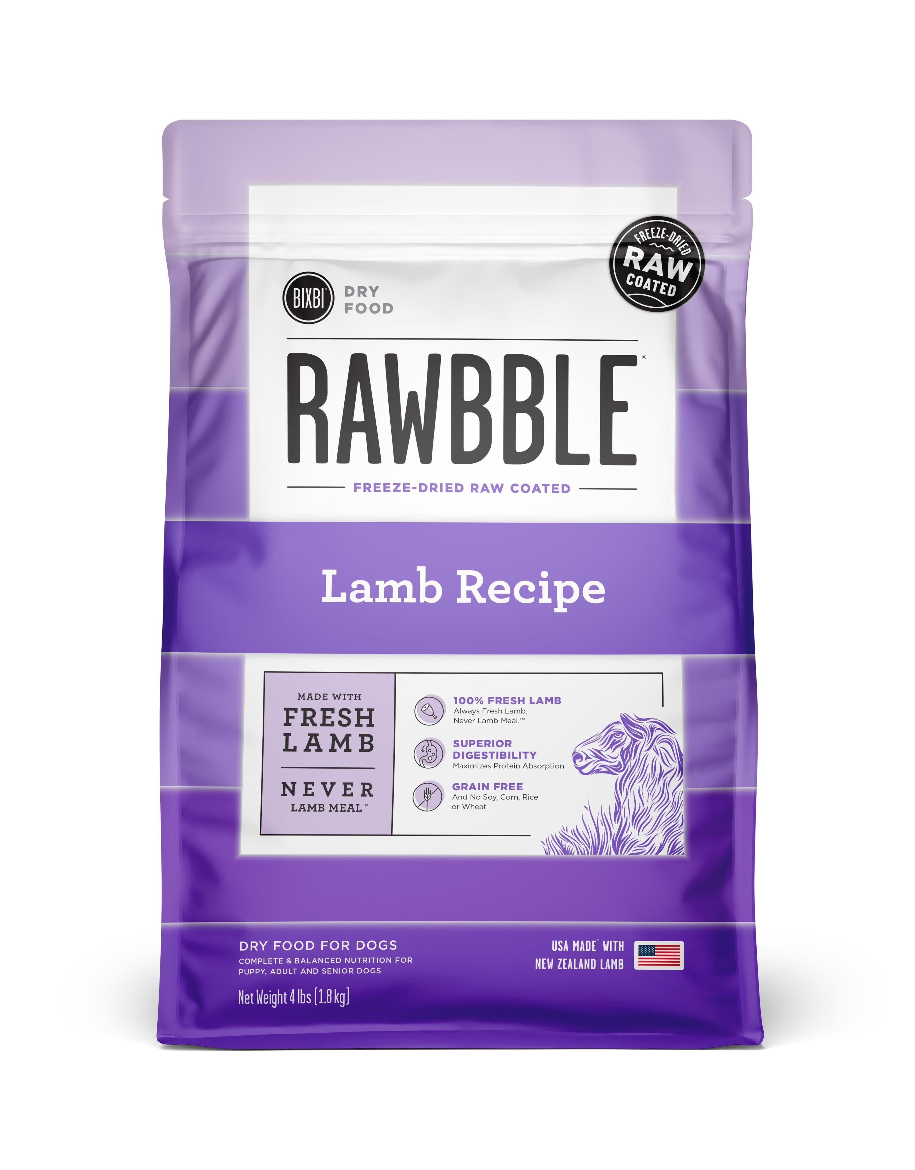 Bixbi Rawbble Lamb Recipe Dry Dog Food - 4 Lbs  