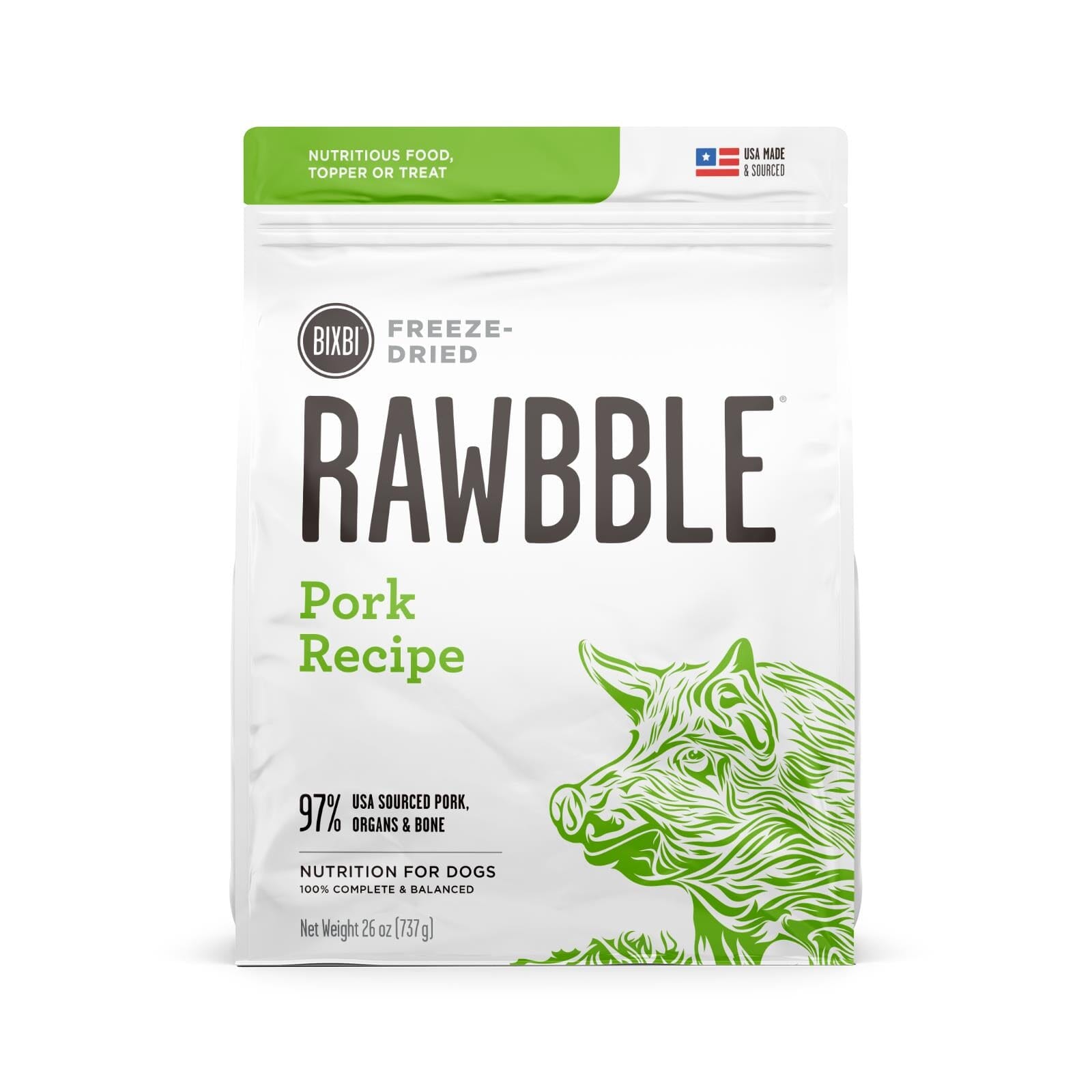 Bixbi Rawbble Pork Freeze-Dried Dog Food - 26 Oz  