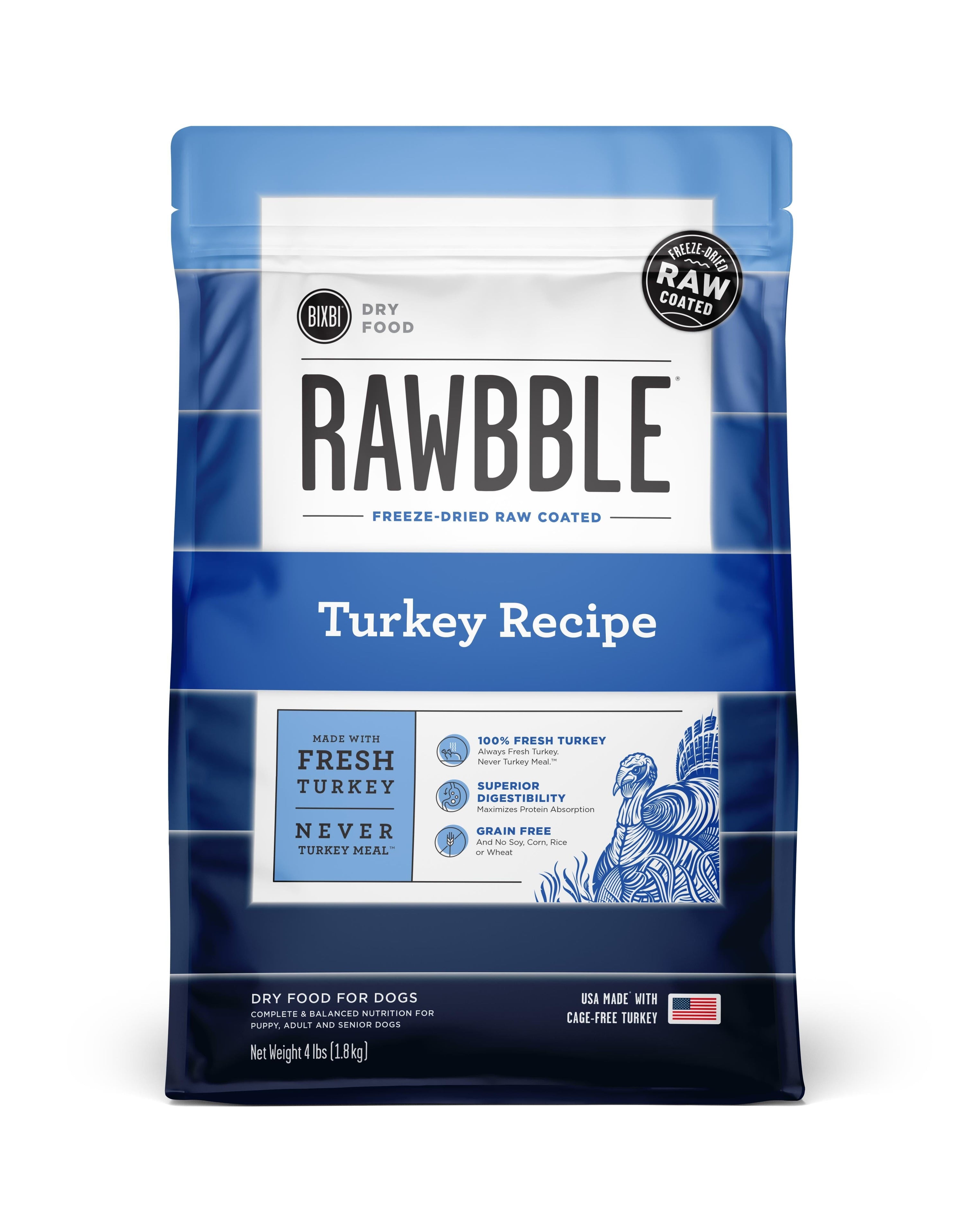 Bixbi Rawbble Turkey Recipe Dry Dog Food - 4 Lbs  