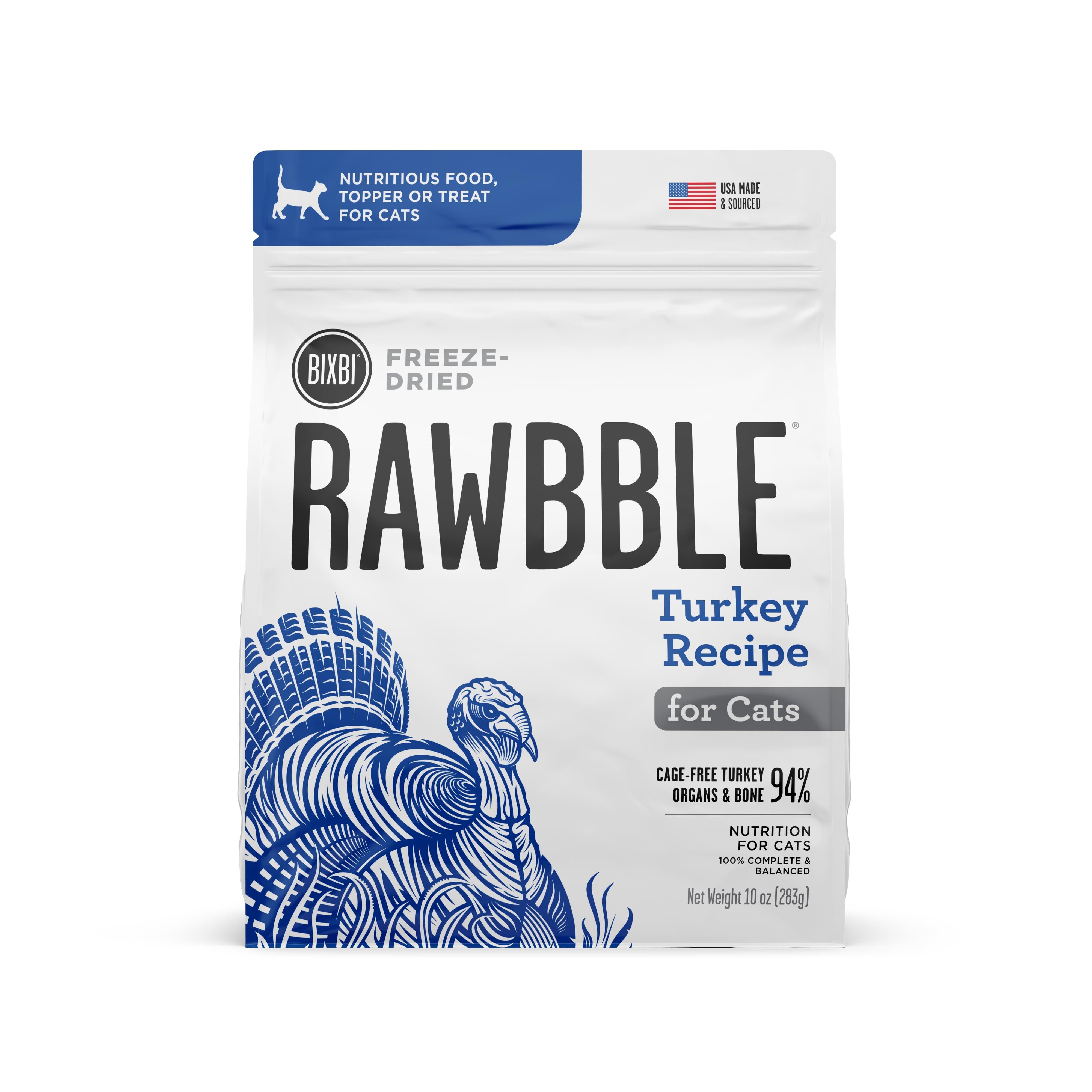 Bixbi Rawbble Turkey Recipe Freeze-Dried Cat Food - 10 Oz  