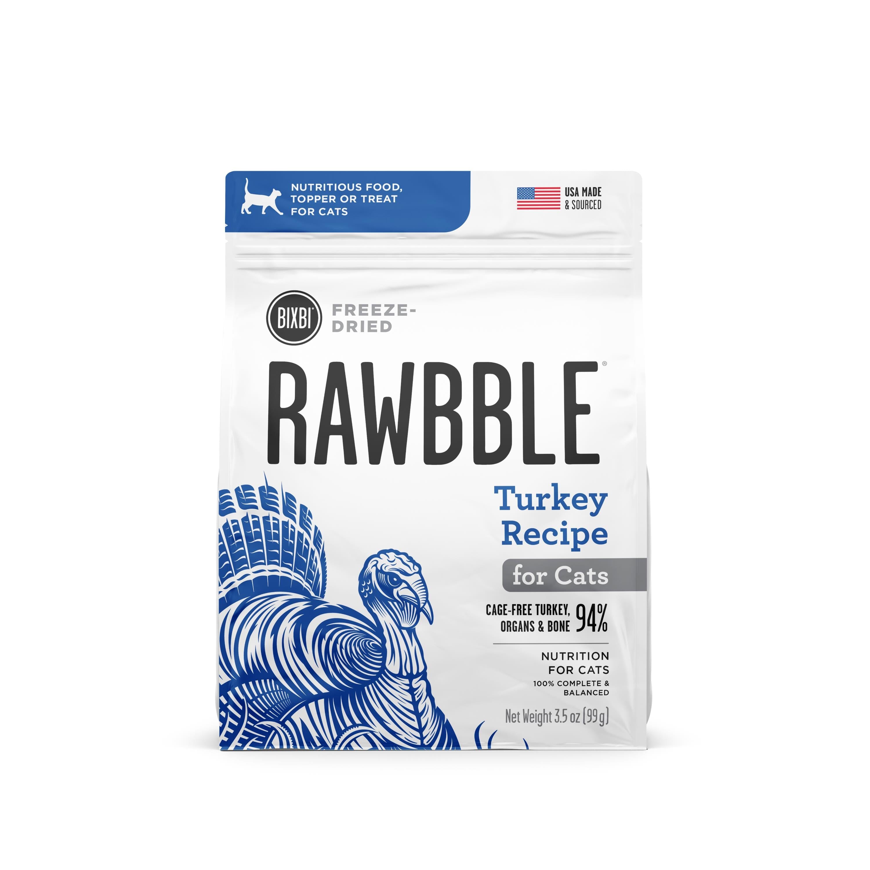 Bixbi Rawbble Turkey Recipe Freeze-Dried Cat Food - 3.5 Oz  