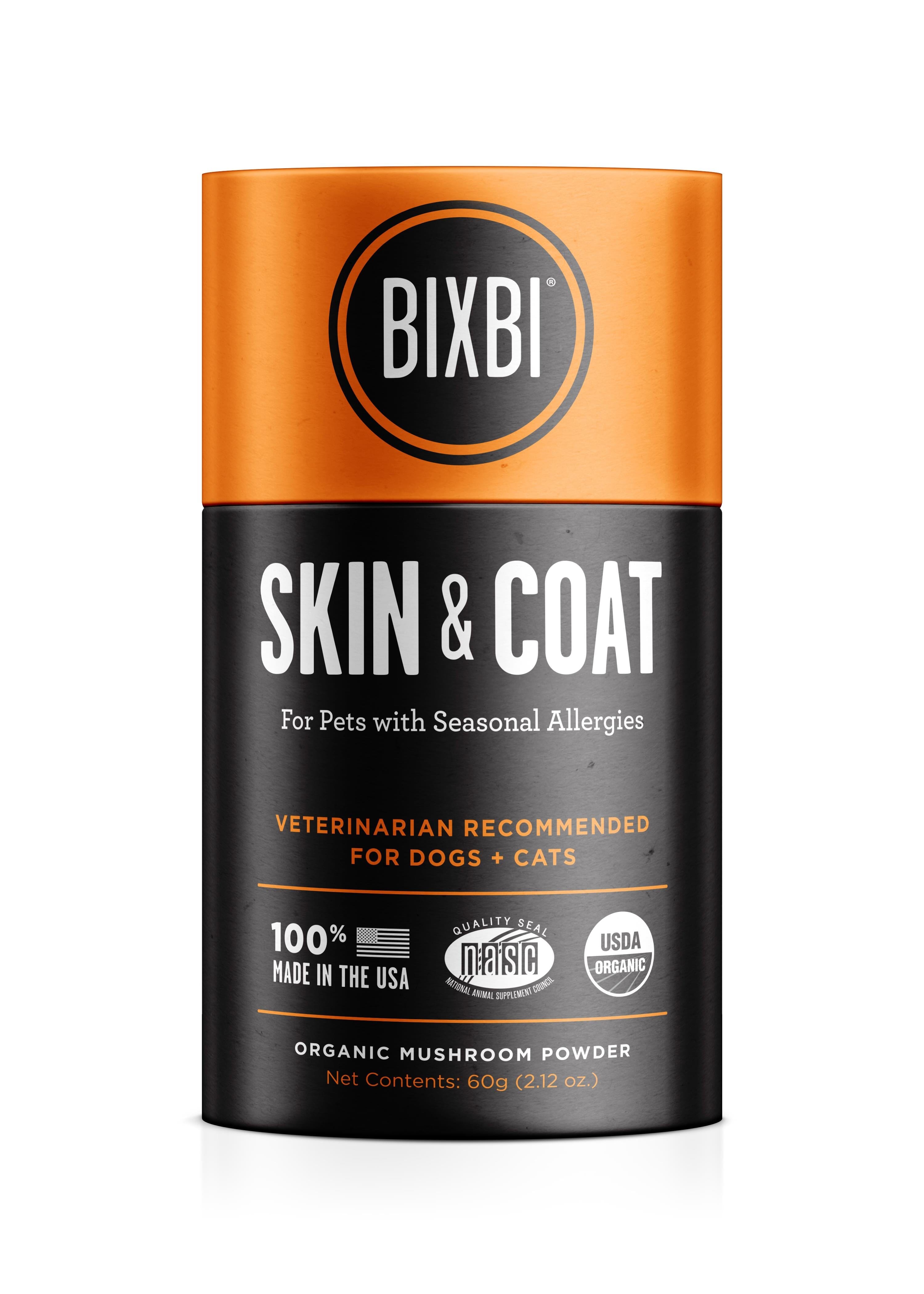 Bixbi Skin and Coat Powder Mushroom Cat and Dog Supplements - 60G  