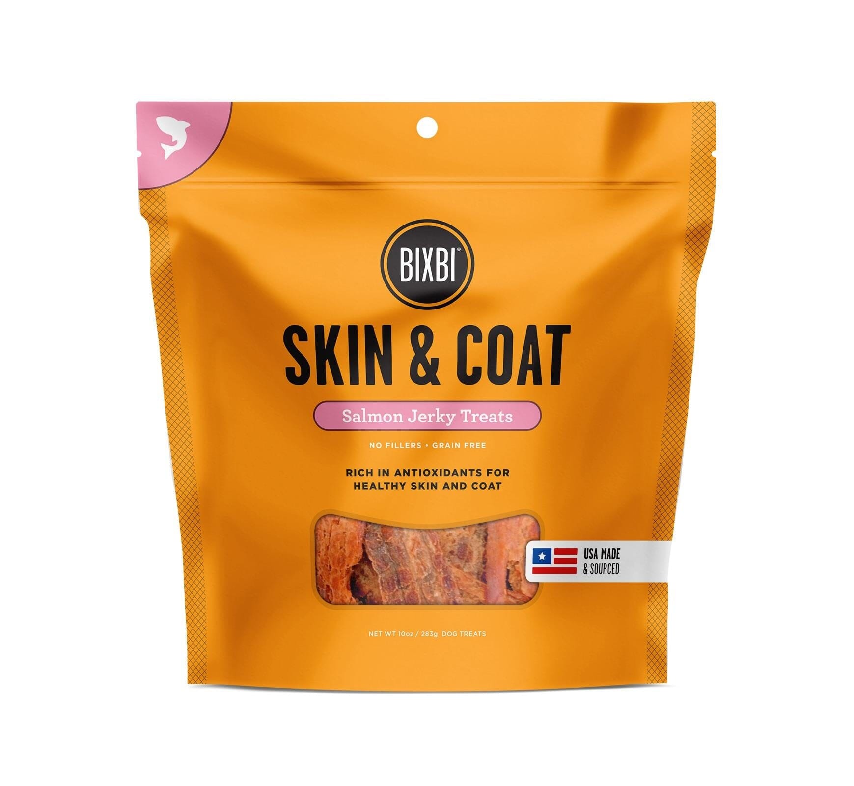 Bixbi Skin and Coat Salmon Jerky Dog Treats - 10 Oz  