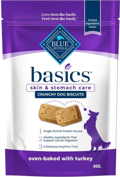 Blue Buffalo Basics Biscuits Turkey Crunchy Dog Treats - 6 Oz