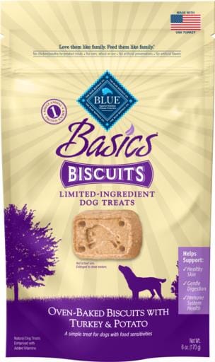 Blue Buffalo Basics Biscuits Turkey Crunchy Dog Treats - 6 Oz  