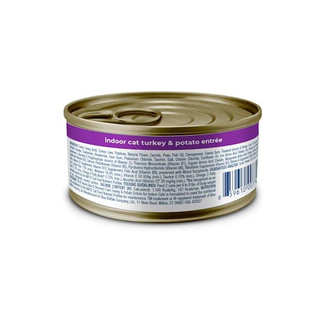 Blue Buffalo Basics Grain-Free Indoor Turkey and Potato Entrée Canned Cat Food - 3 Oz - Case of 24     