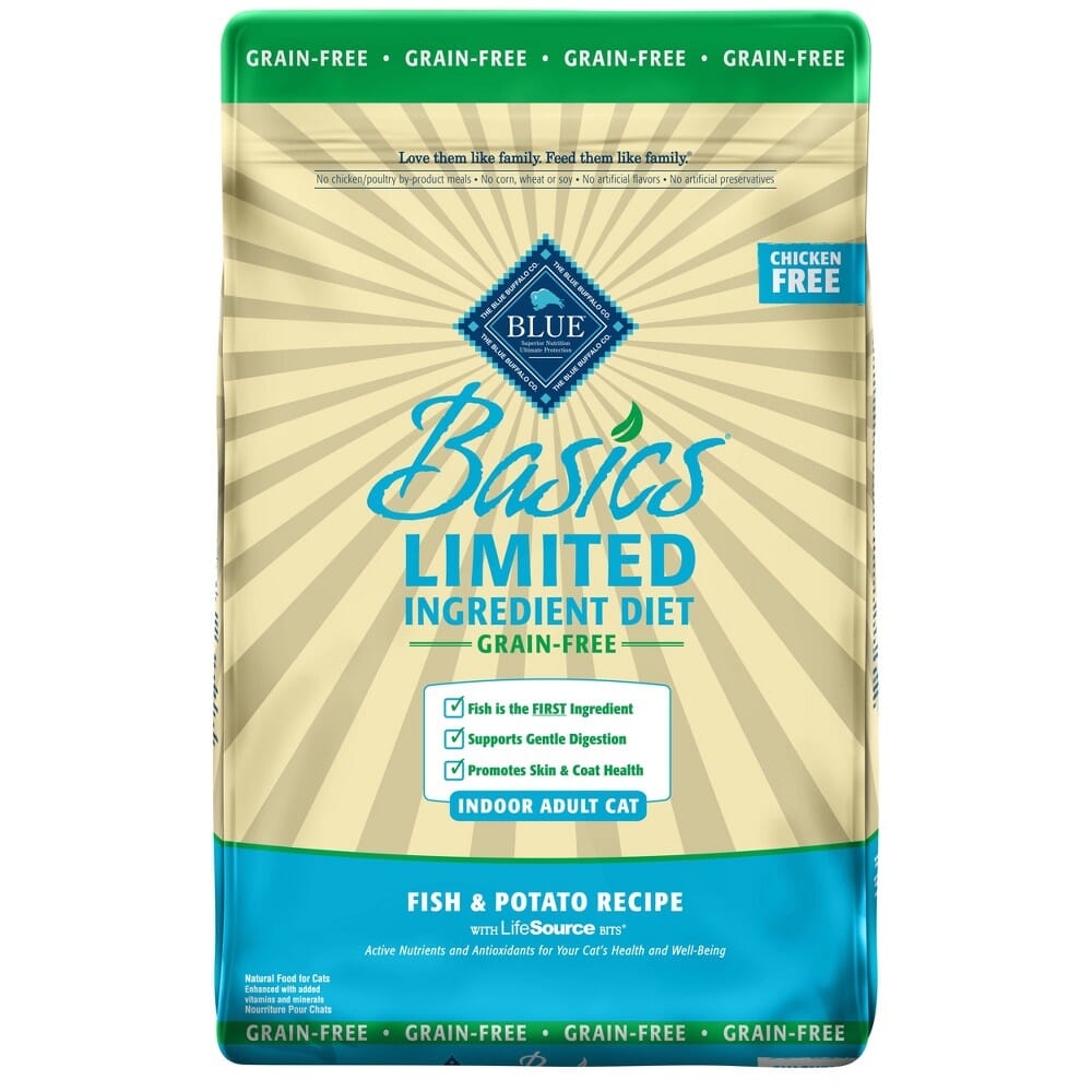 Blue Buffalo Basics Limited Ingredient Indoor Adult Skin and Stomach Grain-Free Fish and Potato Dry Cat Food - 11 Lbs Default Title