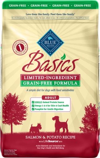 Blue Buffalo Basics Skin and Stomach Adult Grain-Free Salmon Dry Dog Food - 22 Lbs  