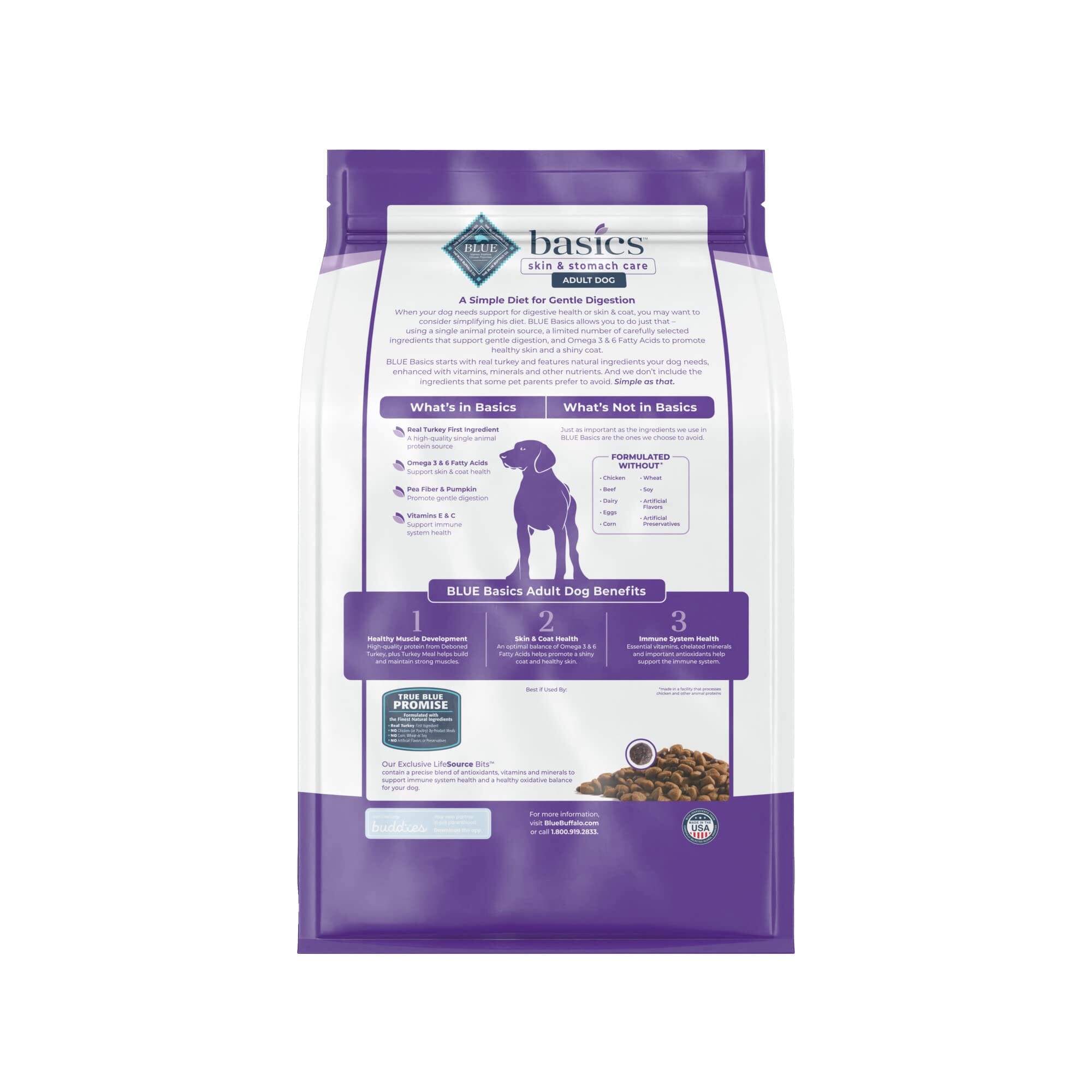 Blue Buffalo Basics Skin and Stomach Adult Grain-Free Turkey and Potato Dry Dog Food  
