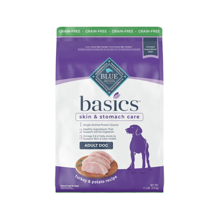 Blue Buffalo Basics Skin and Stomach Adult Grain-Free Turkey and Potato Dry Dog Food